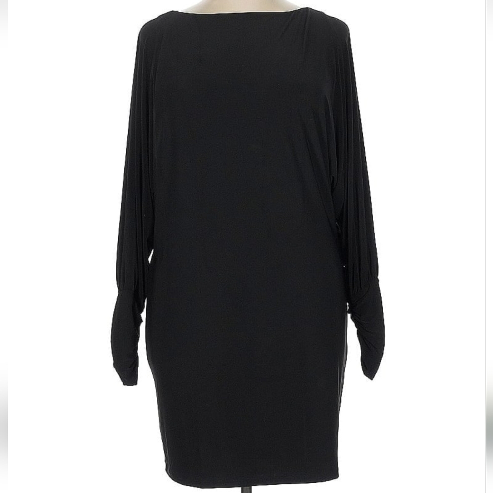 Lauren Ralph Lauren Long Dolman Sleeve Boat Neck Knit Dress, 14, Black